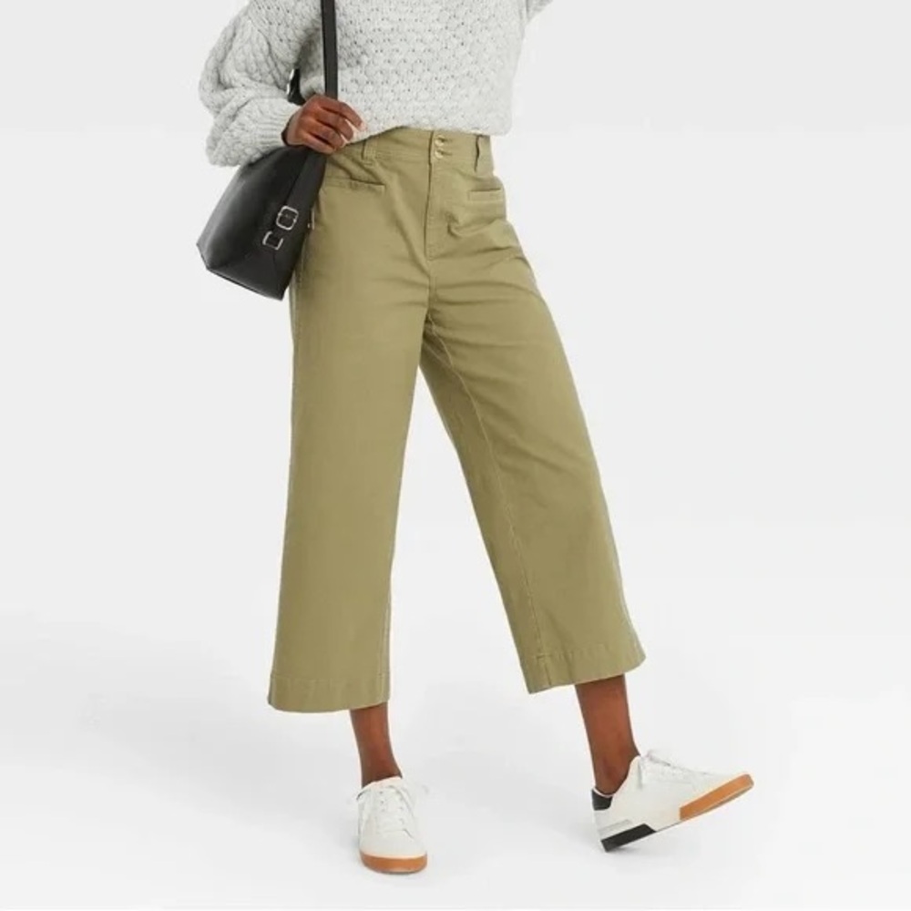 A New Day Green Flare Wide-Leg Jeans